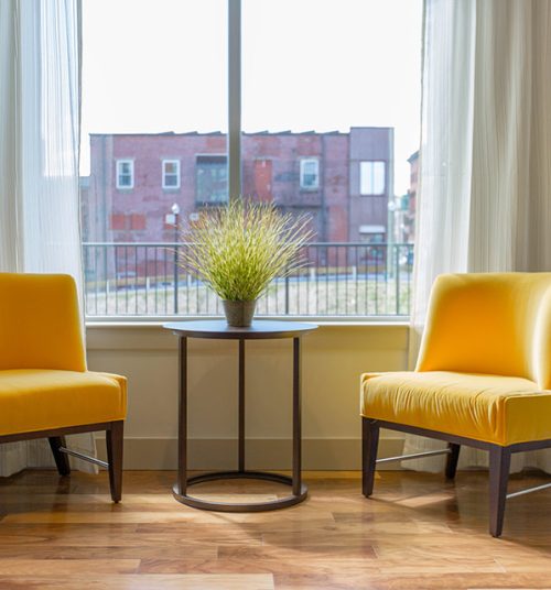 Chairs under a window